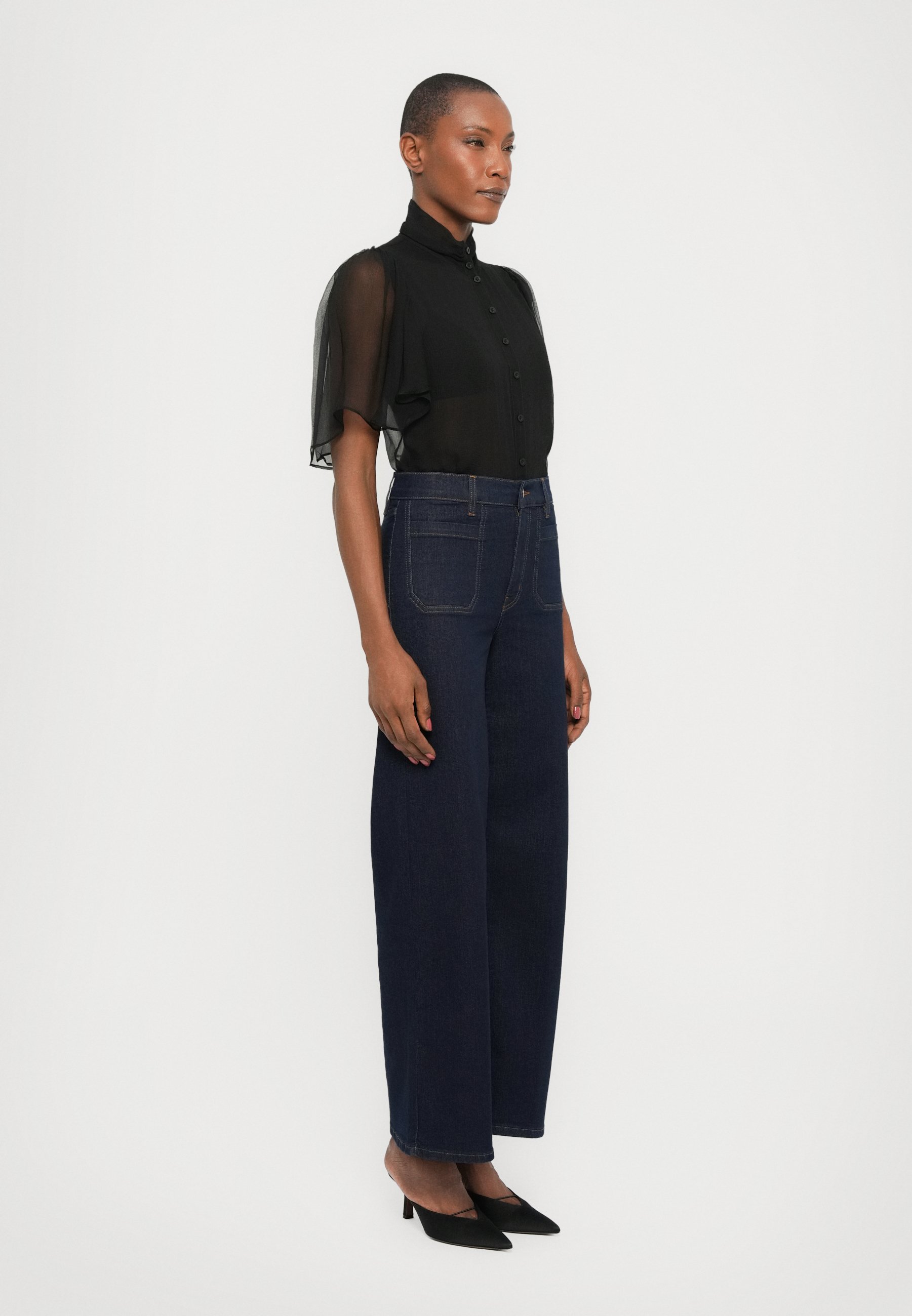 FRAME LE SLIM PALAZZO MODERNIST POCKET - Jeans a zampa - risciacquare