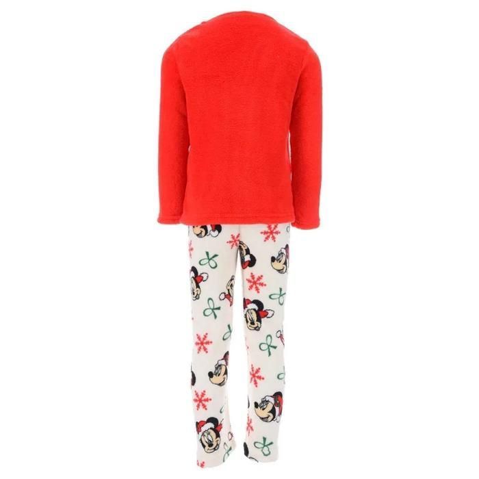 Conjunto de pijama de invierno de felpa cálida para niñas de Minnie Mouse de Disney 