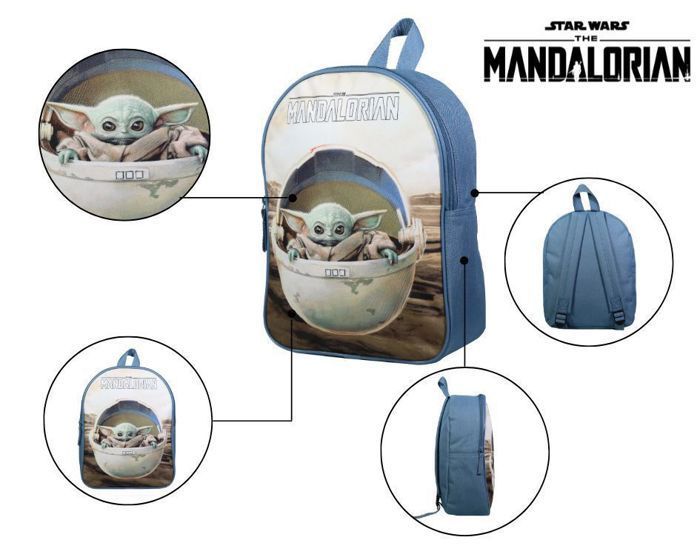 Mochila Lancheira Infantil BAGTROTTER 31cm Baby Yoda Disney Star Wars / The Mandalorian Bege
