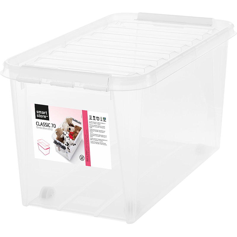 Smartstore Opbevaringsboks SmartStore™ med låg og hjul 70 l Home L72 x B40 x H38 cm
