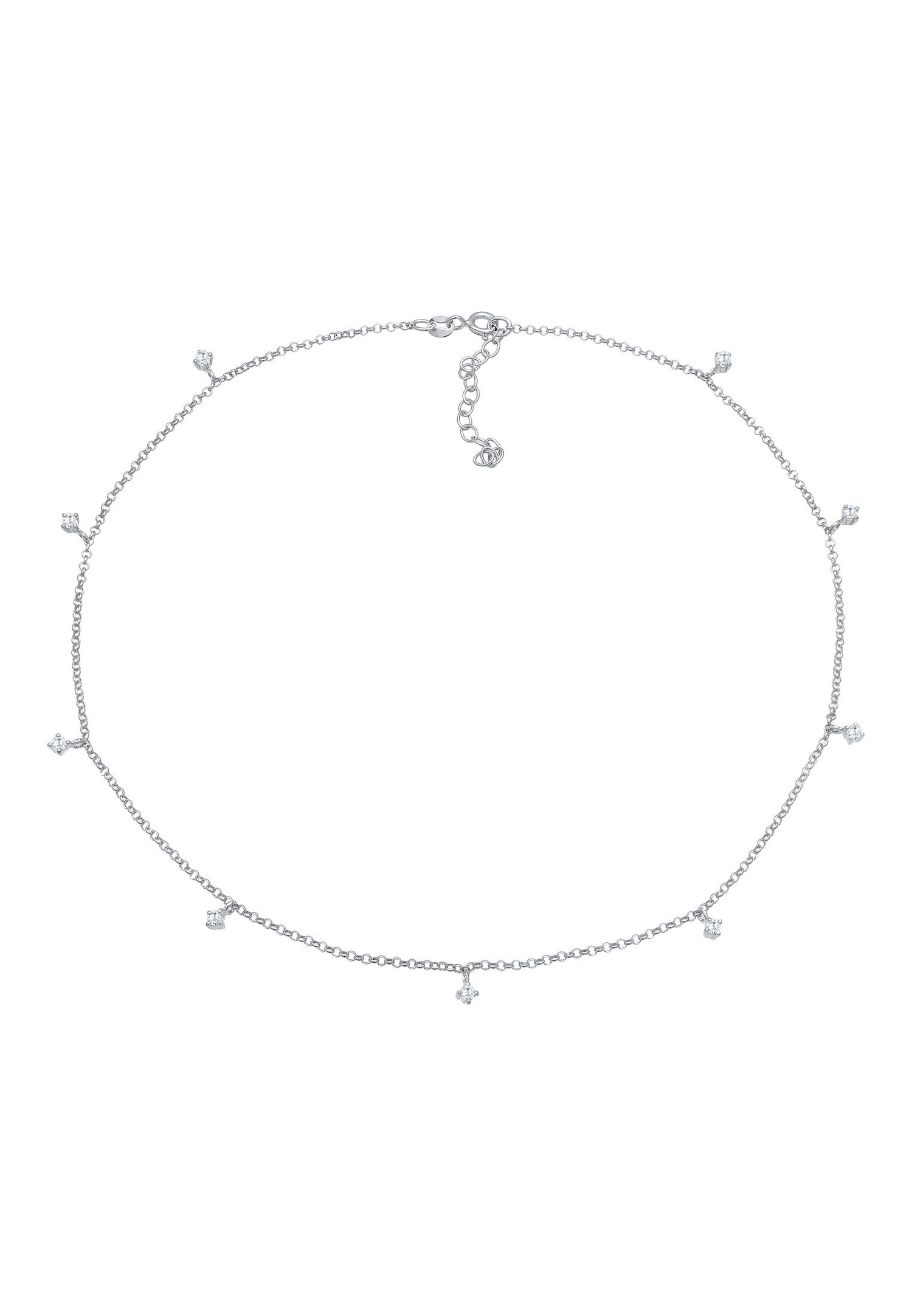 Elli Femmes Choker Solitaire étincelant avec Cristaux de zirconium en Argent Sterling 925
