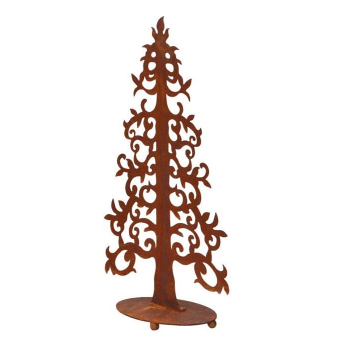 Decoração de jardim em metal em formato de árvore com uma moderna pátina superficial semelhante à ferrugem 05_0000685