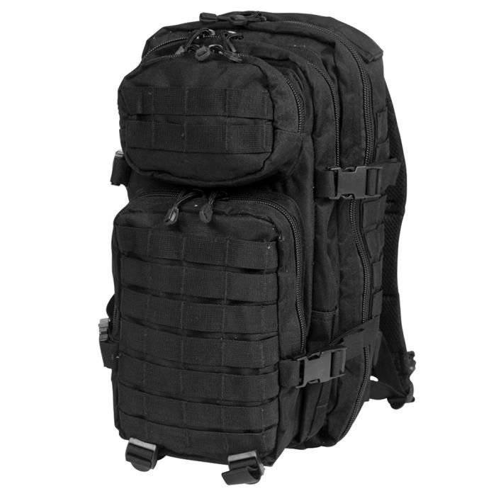 Mochila - Mil-Tec - Mochila de asalto Molle US pequeña - Negra - 20L - Ergonómica y ajustable