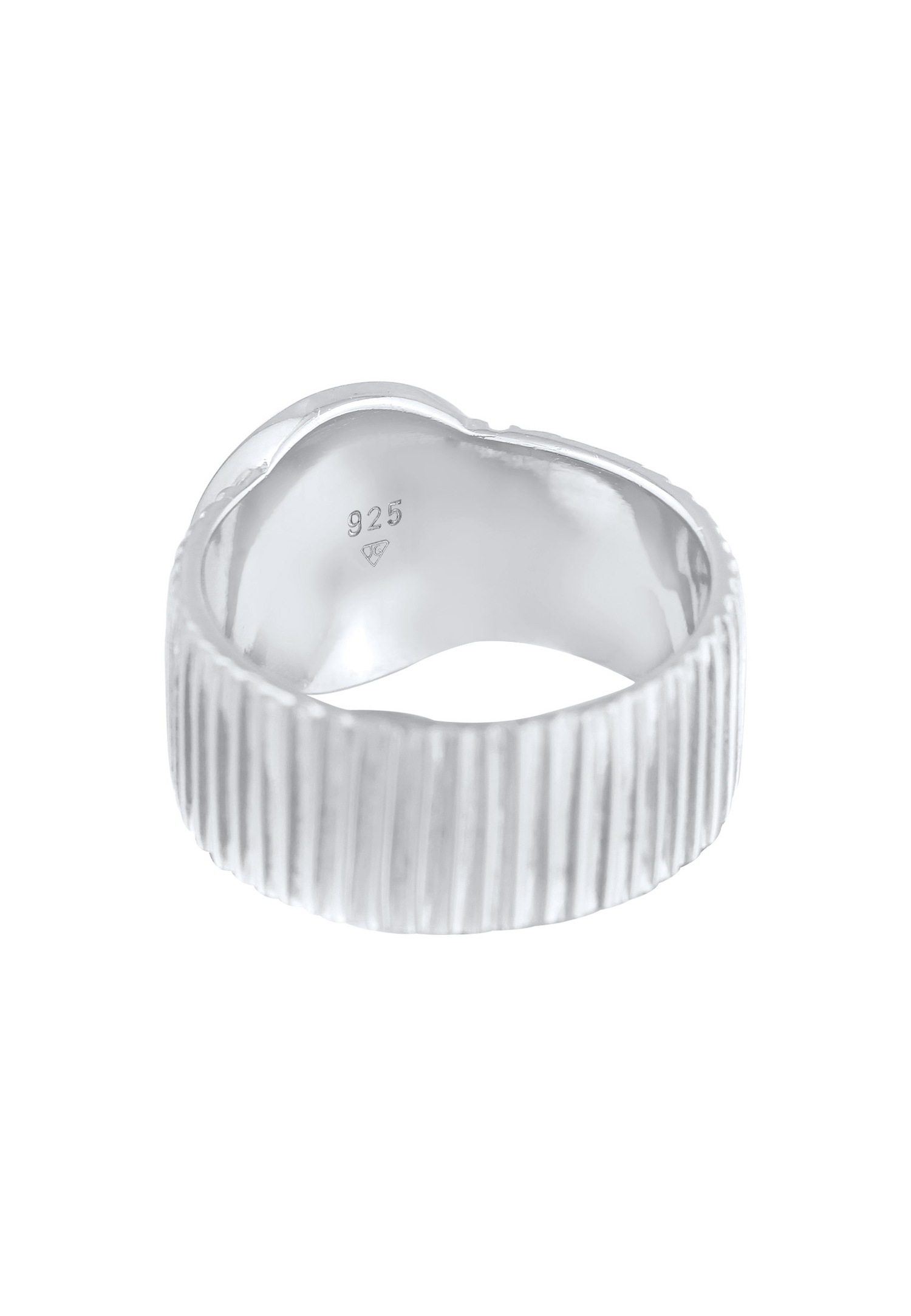 Elli PREMIUM Bague Signet Femme Structure Relief Chunky Blogger Tendance en argent sterling 925