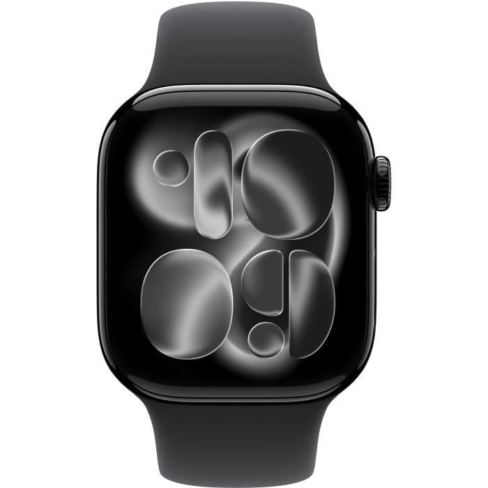 Apple Watch Series 11 GPS - 42mm - Cassa in alluminio nero jet - Bracciale sportivo nero - S/M