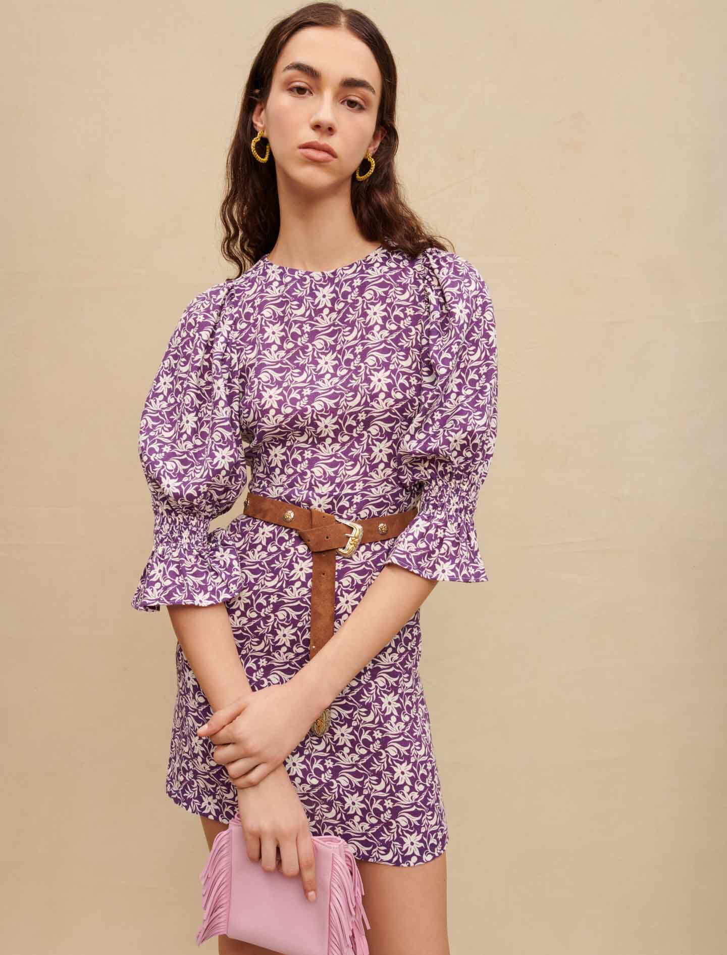 Korte jurk met bloemenprint - Onirique