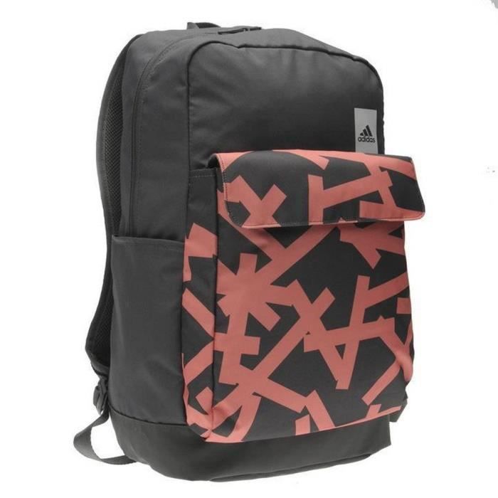 Sac à Dos - Adidas - Graphic - Femme - Rose et Gris - 100% Polyester - 35x47x13cm