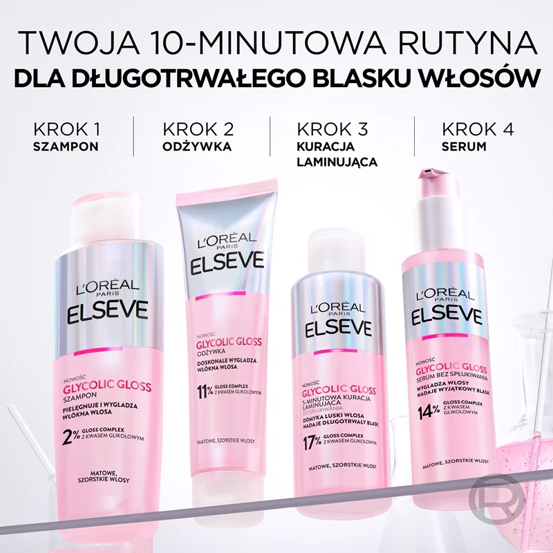 L'Oréal Paris Elseve Glycolic Gloss serum brez izpiranja za krepitev las in dodajanje sijaja