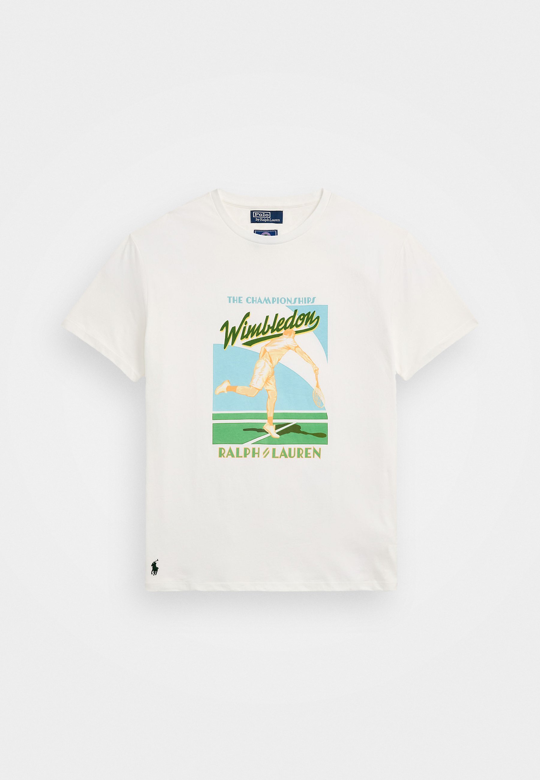 Polo Ralph Lauren WIMBLEDON CLASSIC FIT LOGO T-SHIRT UNISEX - T-shirt stampata - bianco ceramica