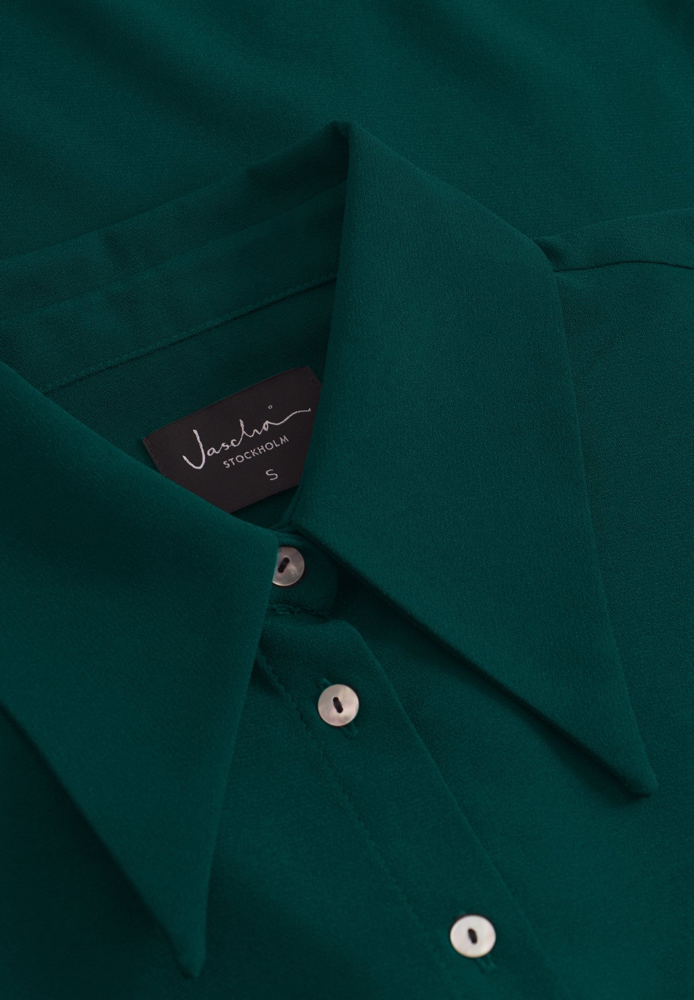 Jascha Stockholm blouse met knoopsluiting - smaragdgroen