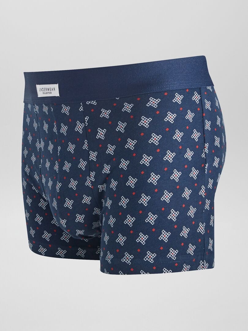Conjunto de 3 cuecas boxer elásticas - AZUL