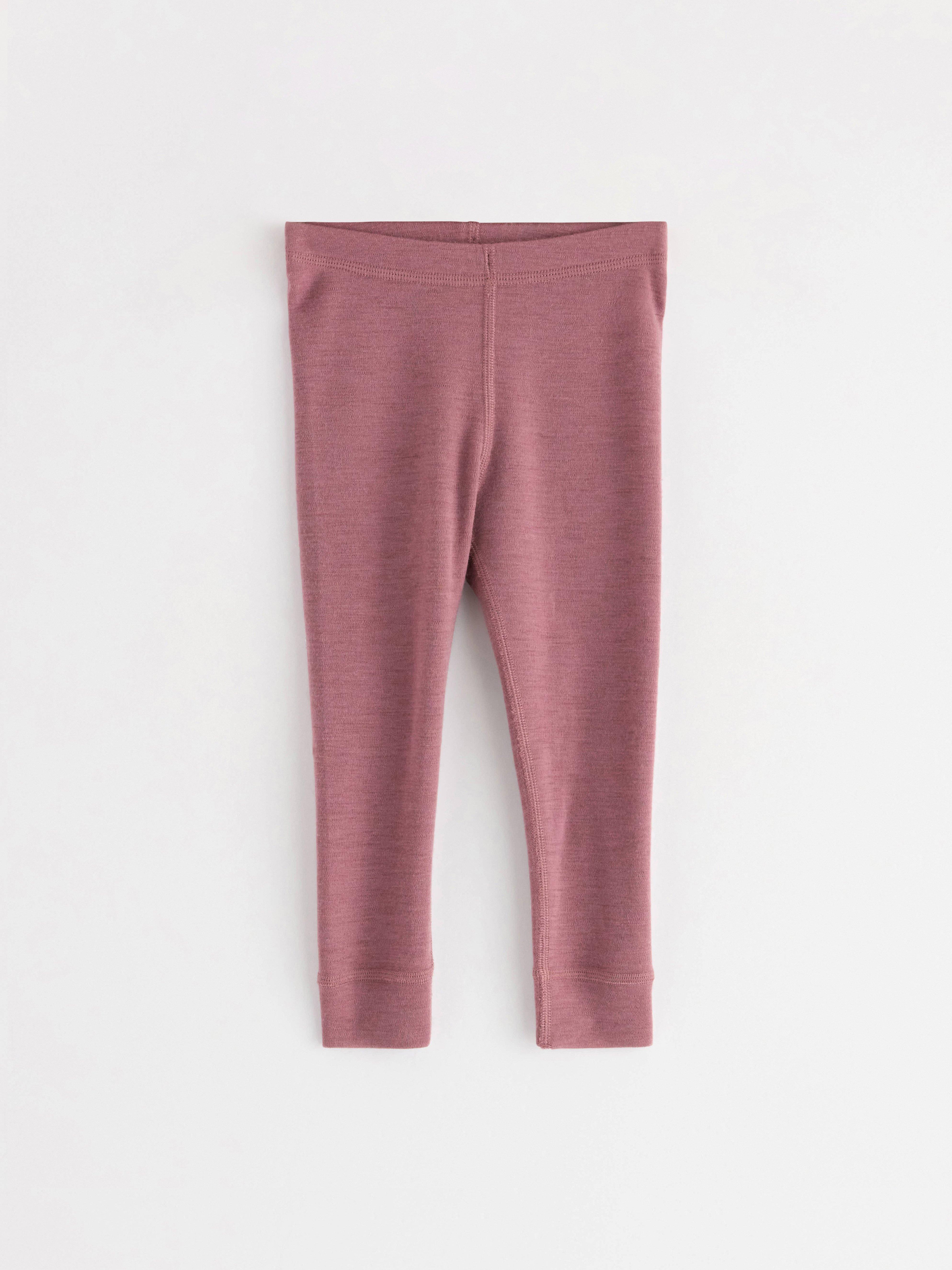 Leggings i merinoull Dusty Pink