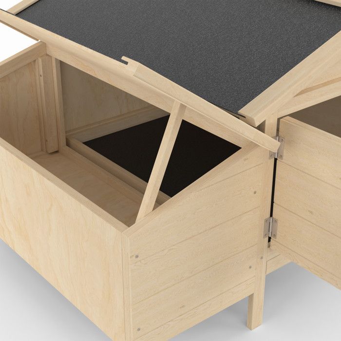 IDMARKET Poulailler sur pilotis XXL avec pondoir en bois