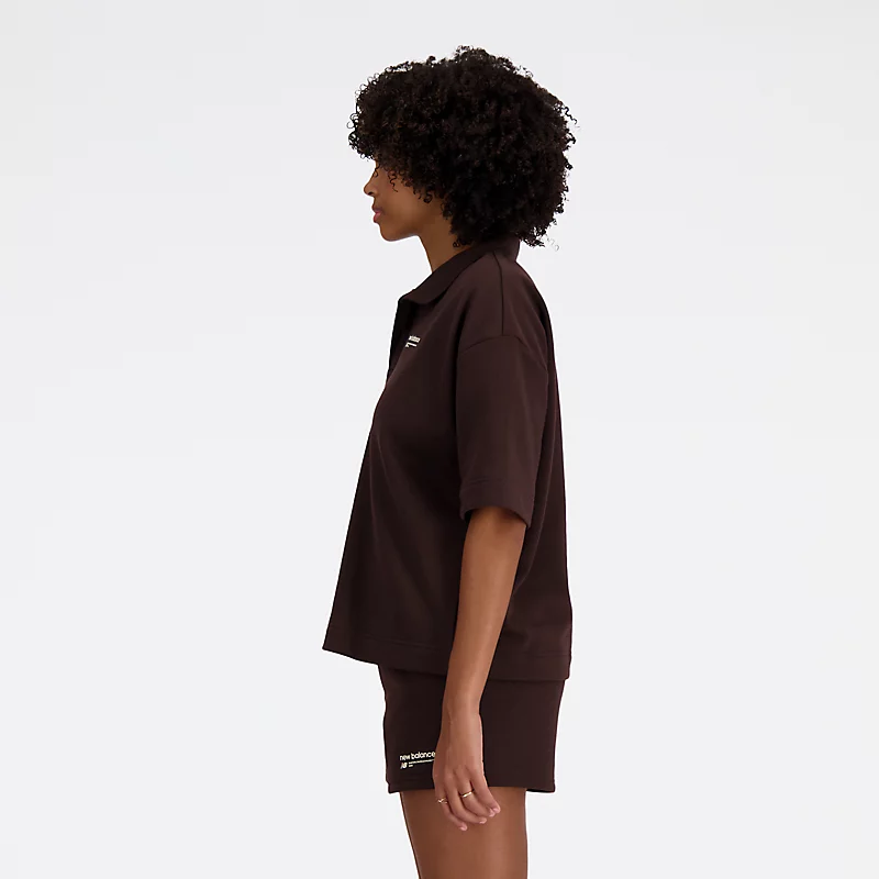 Femme Linear Heritage francia frottír ing gallérral - FEKETE KÁVÉ