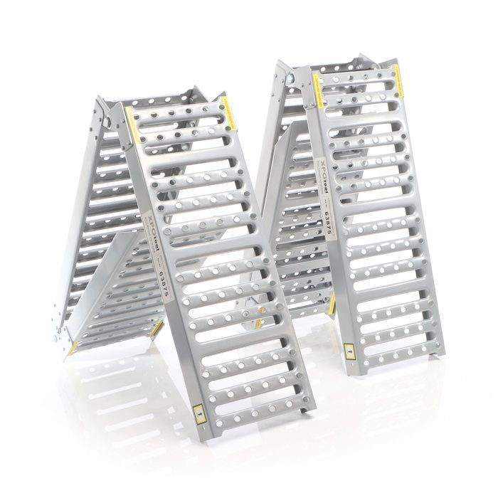 XPOtool Lot de 2x Rampe d’accès articulée – 2-fois pliable – 195,5 x 230 x 100 mm – capacité max. 800 kg – en Acier – Rampe de charg