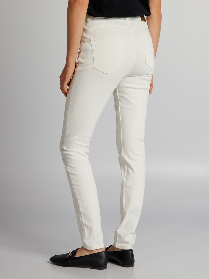 Calça jeans skinny de cintura alta - L32 - BRANCA