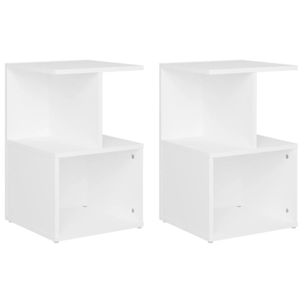 2x Szafka Nocna Stolik Komoda Biała Do Sypialni Pokoju Salonu 35x35x55 cm