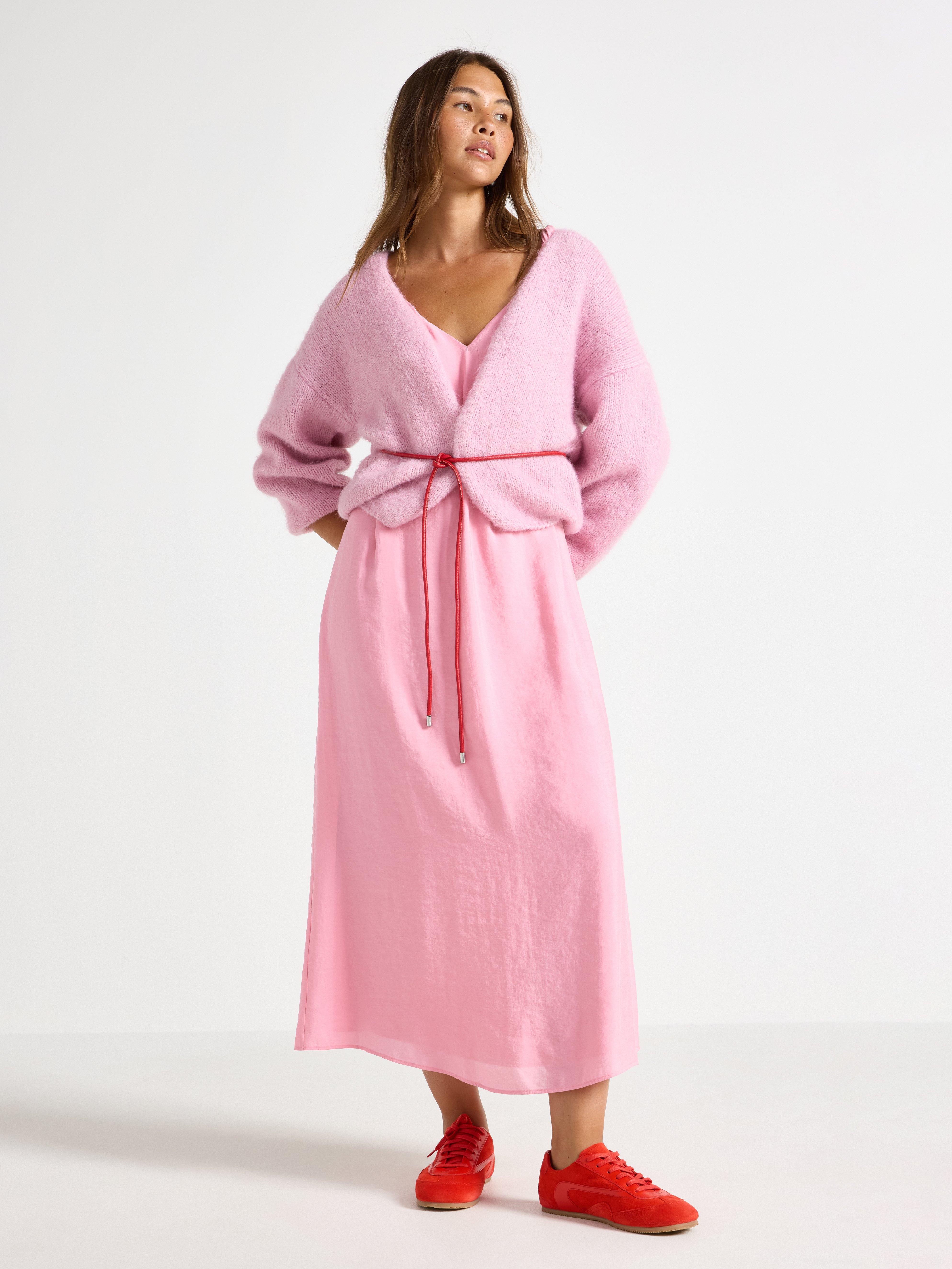 Strikket cardigan rosa