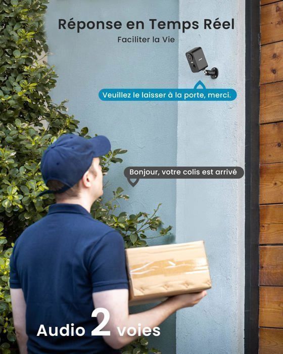 Cámara de seguridad WiFi inalámbrica solar para exteriores ieGeek 2K, visión nocturna a color, detección de movimiento por IA, audio
