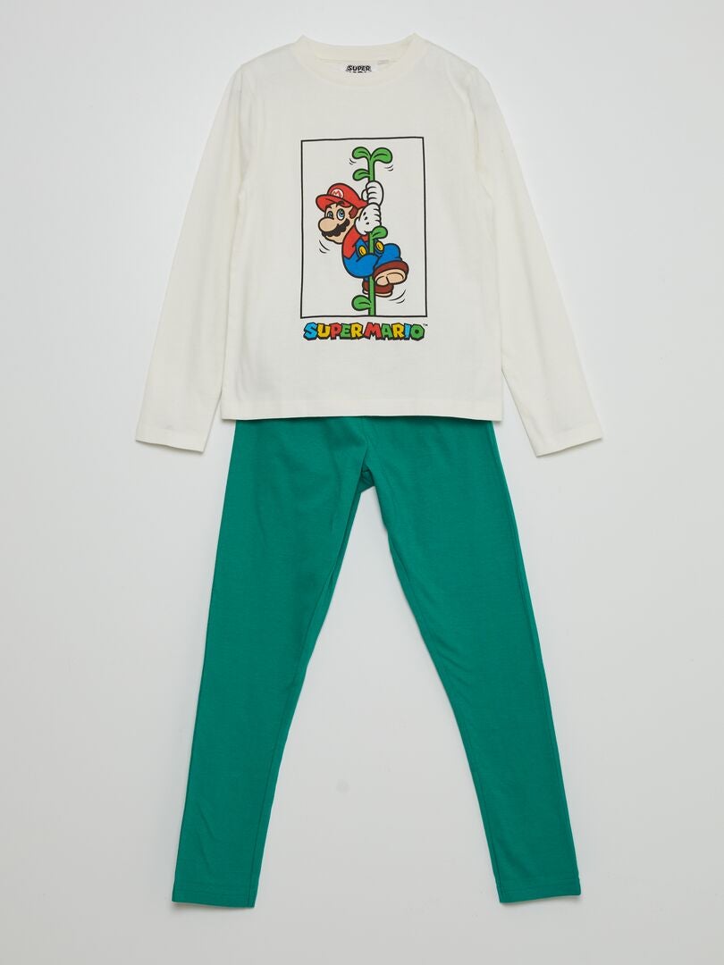 Piżama z długim T-shirtem i spodniami „Super Mario” „Nintendo” – 2 sztuki – SZARY