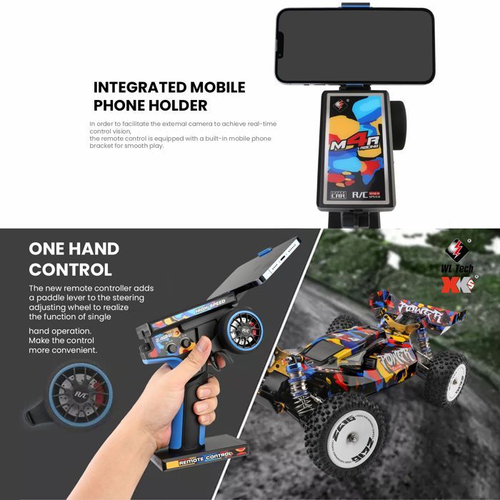Brushless Electric RC Racing Car, 75 KM/H RTR 2.4G, 4WD, High Speed, Off-Road Drifting Toys for Kids and Adults