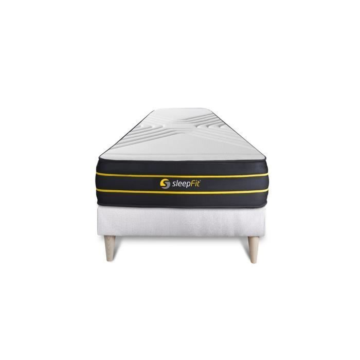 Ensemble sommier + matelas - ULTRA - 90x190 cm - Mémoire de forme - Micro ressorts ensachés - 1 place