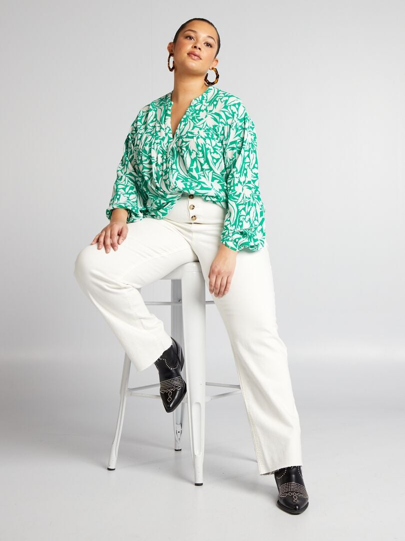 Zachte blouse met print - GROEN