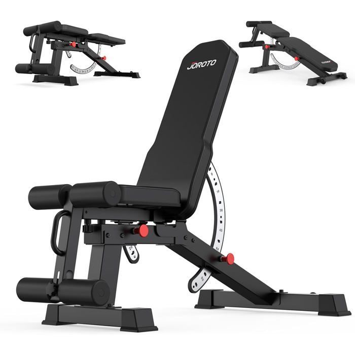 Banc de musculation - JOROTO - PASYOU PA180 - Multi-positions 4 en 1 - Repose-jambes réglable - Capacité 800 kg