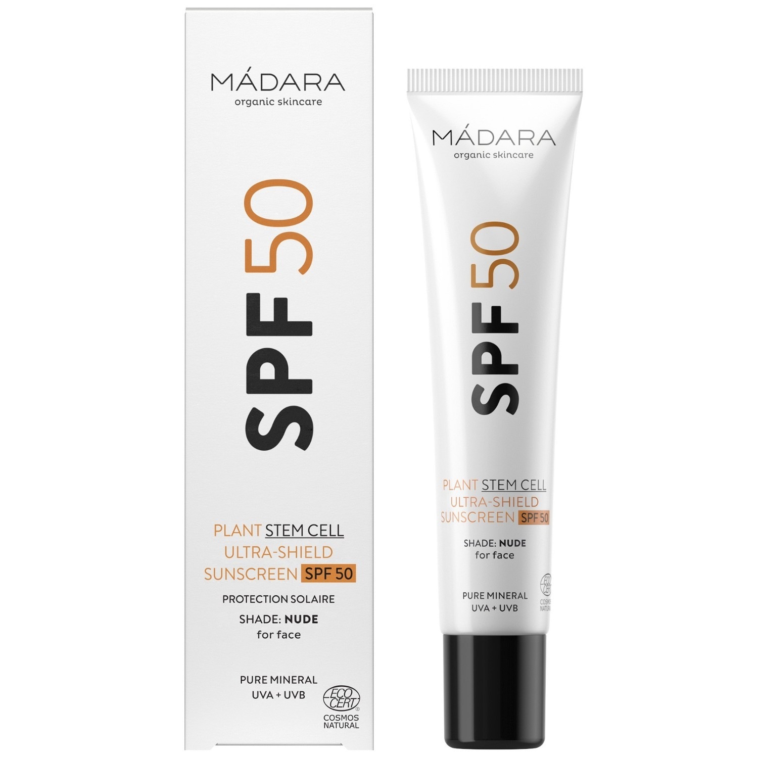 MÁDARA Sonnenschutz mit Pflanzenstammzellen, Ultra-Shield Sonnenschutz LSF 50 - 40 ml