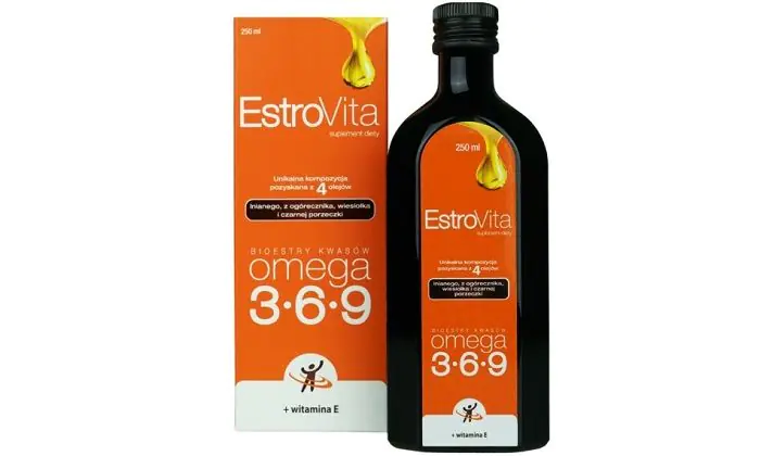 EstroVita Classic, Kwasy omega-3-6-9 z czterech olejów roślinnych, Płyn