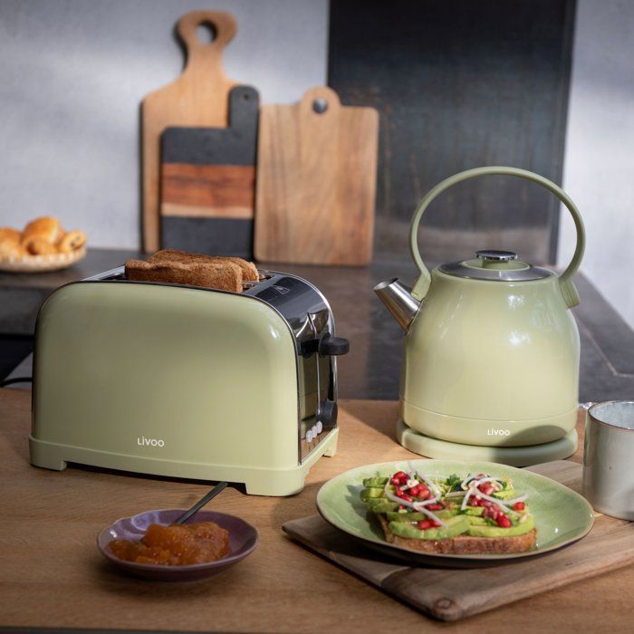 Bouilloire rétro - LIVOO - DOD202M - 2200 W - 1,5 L - Socle 360° - Matcha