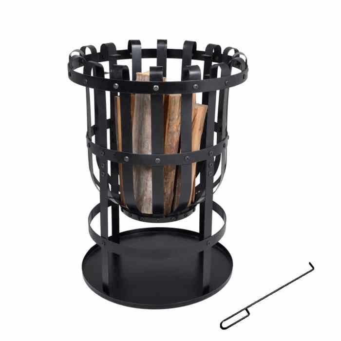 Brasero Bol à Feu Usage Extérieur en Fer 2 en 1 Kekai Dana 40x56 cm Grill Barbecue | Ramasse-cendres | Tisonnier
