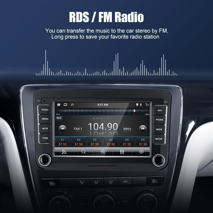 Radio para coche GEARELEC de 7 pulgadas con Android 13, WiFi y Bluetooth para Volkswagen Passat 6, 7 CC, Polo, Golf 5, 6, Touran T5
