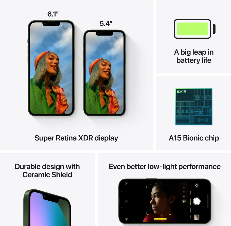 Apple iPhone 13 (128 GB, zöld)