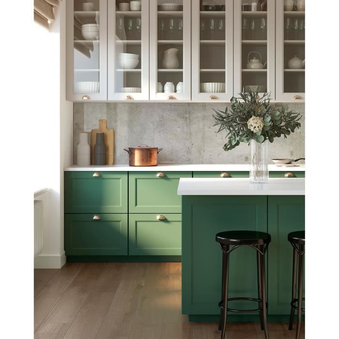 Panorama Crédence Adhésive Cuisine Ciment Gris 60x300 cm - Crédence Adhésive pour Cuisine - Protege Mur Cuisine