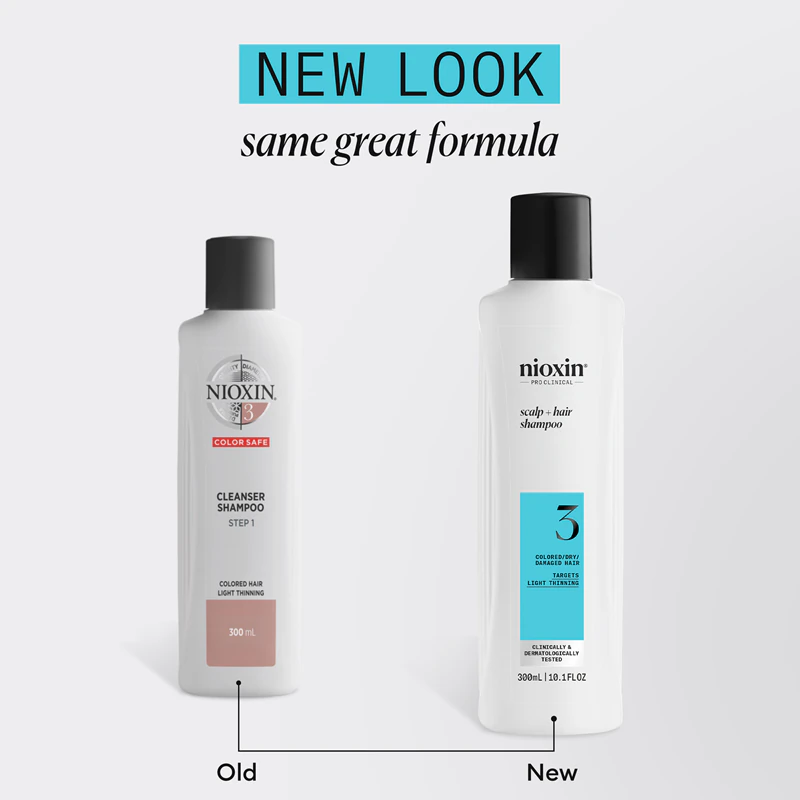 Šampón Nioxin System 3 Scalp + Hair je čistiaci šampón pre rednúce a farbené vlasy.