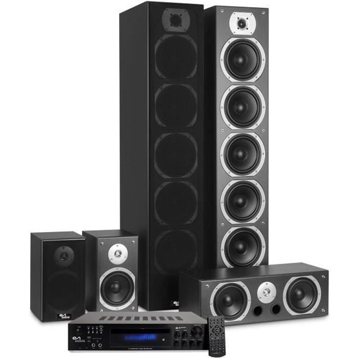 Kotiteatteri - Evidence Acoustics - EA1240-BK - 5.1 - 1240W - Vahvistin, jossa USB, SD, BT ja FM