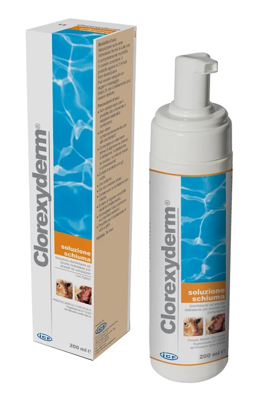 Clorexyderm Solução em espuma Clorexyderm 200 ml desinfetante para cães e gatos