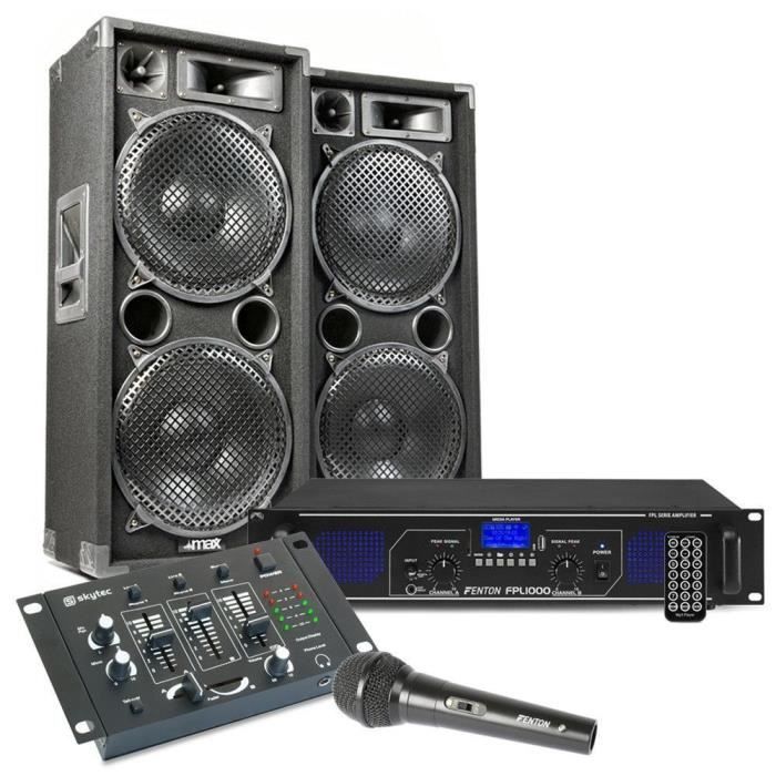 DJ-lydsystemsett - MAX - MAX212 - 2800 W - Kablet - Høyttalere og mikser