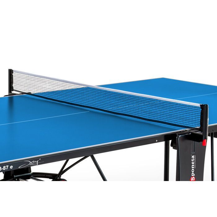 Table tennis table - SPONETA - S3-87e - Foldable - Outdoor use - Net + storage + multi-directional wheels - Blue/black