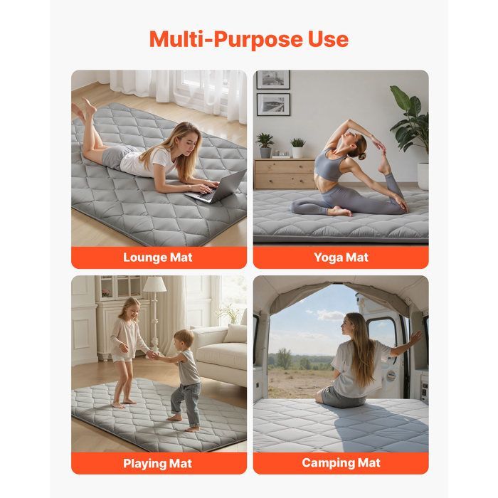 Futon Matelas - DUOKU - KZ-007 - Intero 140x200 cm - Pieghevole 9 divani - Ép. 8,9cm