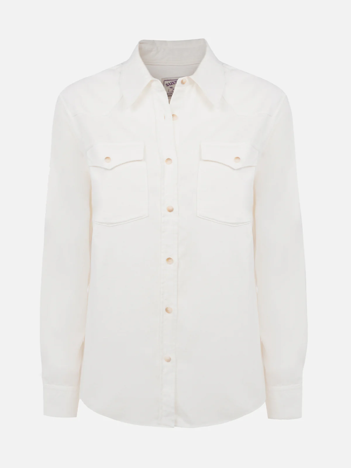 Off White dameshemd van corduroy met hertenprint en logo in Str.