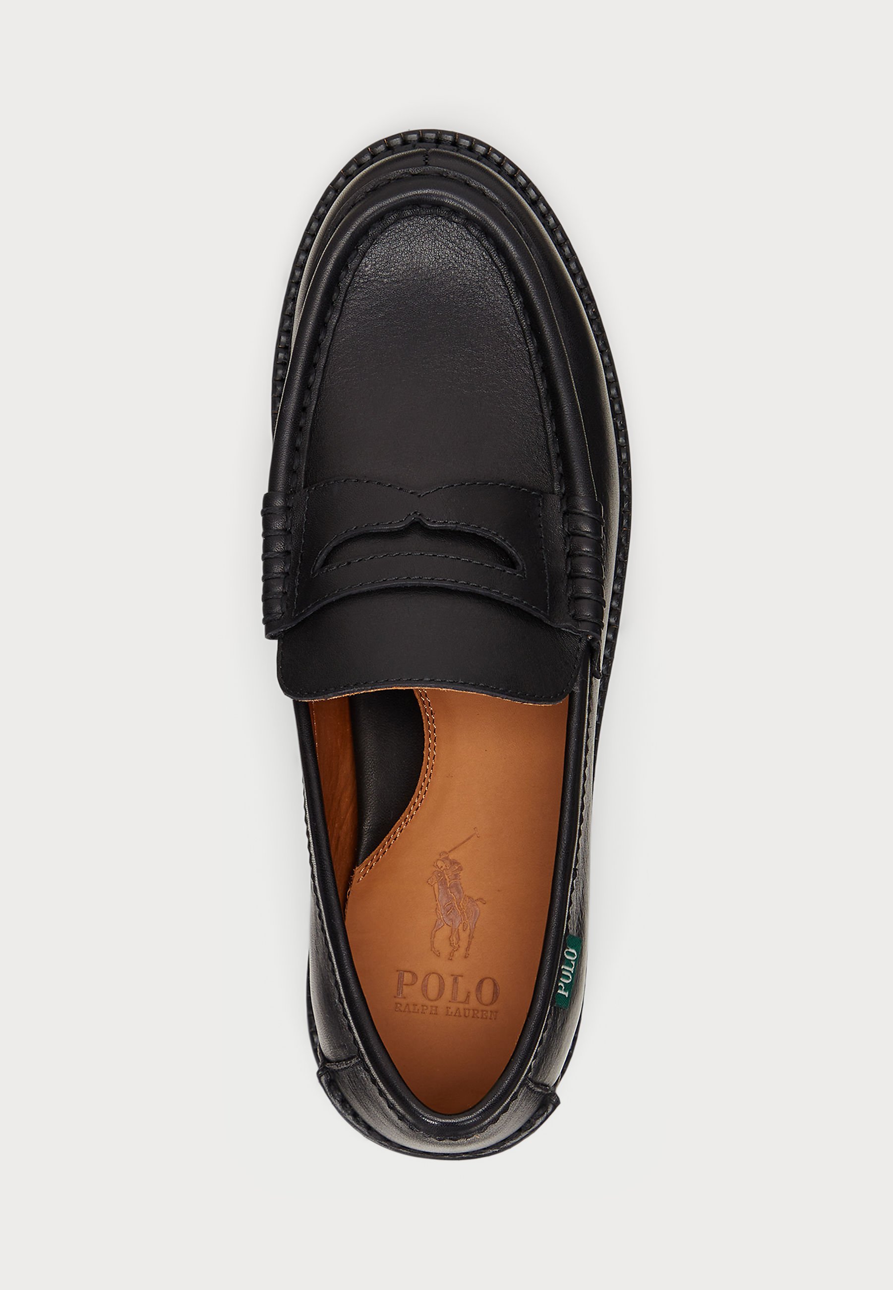 Polo Ralph Lauren JETT Penny Loafer aus Leder mit Profilsohle – Slipper – Schwarz