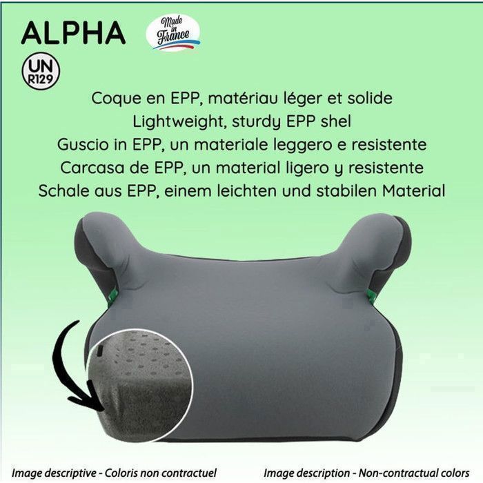 Cadeira auto elevatória Nania Alpha Low para crianças de 6 a 12 anos, 126 a 150 cm, compacta e leve (menos de 1 kg)