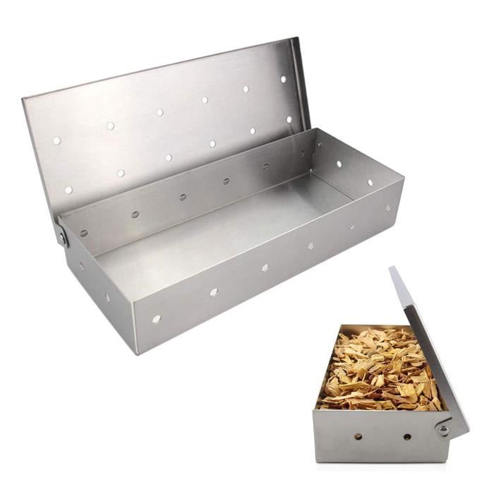 Caja ahumadora más gruesa, caja ahumadora de virutas de madera, caja ahumadora de pescado, herramienta para parrilla ahumadora, accesorios