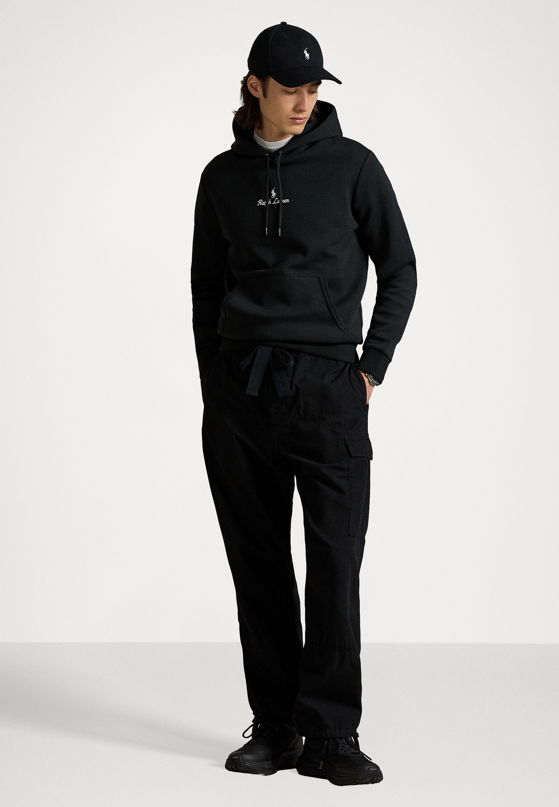 Felpa con cappuccio Polo Ralph Lauren LOGO DOUBLE-KNIT - nera