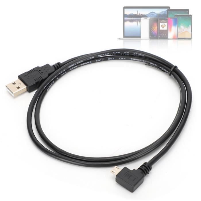 Câble Micro USB vers USB - Tomtom - C0402 - 1 m - Angle droit - Compatible Garmin Nuvi