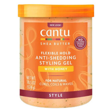 Gel para el cabello Cantu, fijación máxima, miel y manteca de karité, 524 g.