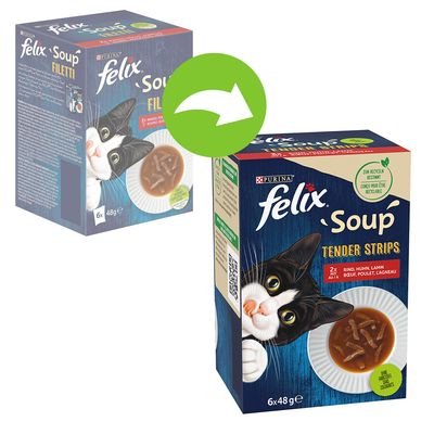 Striscioline di carne tenera Felix Soup 6 x 48 g
