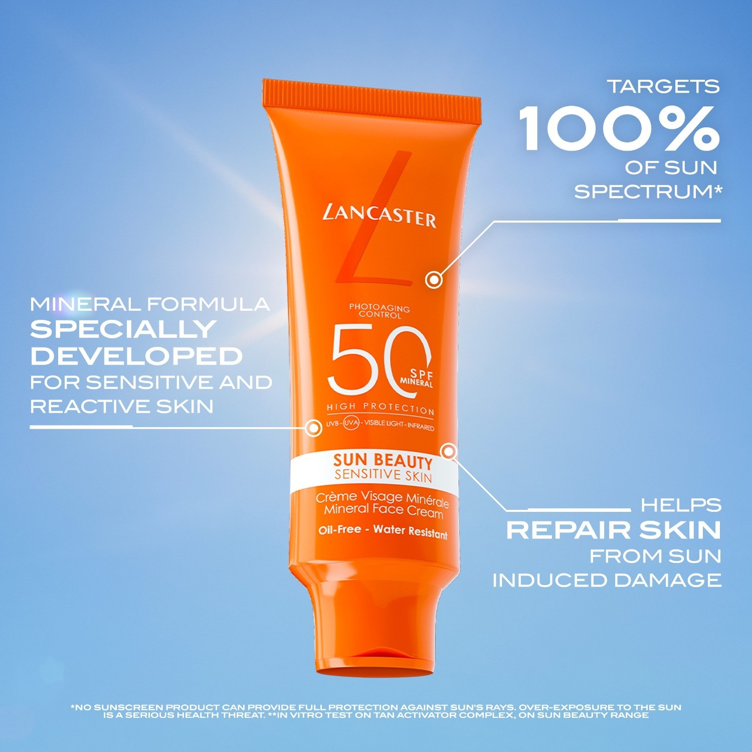 Lancaster krema za sunčanje Sun Beauty mineralna krema za lice SPF 50 - 50 ml